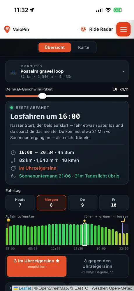 VeloPin iPhone app - Ride Radar