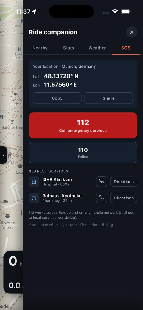 VeloPin iPhone app - Hilfe, wenn du sie brauchst