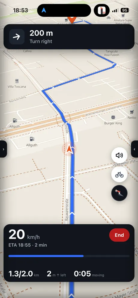 VeloPin iPhone app - Turn-by-turn navigation