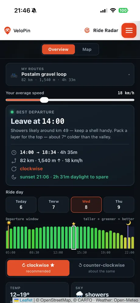 VeloPin iPhone app - Ride Radar