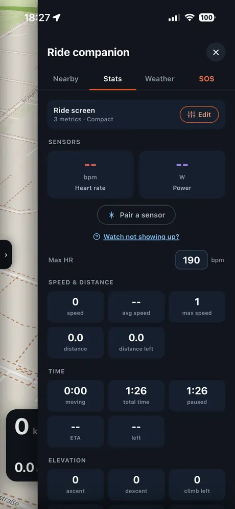 VeloPin iPhone app - Live ride stats
