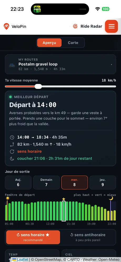 VeloPin iPhone app - Ride Radar