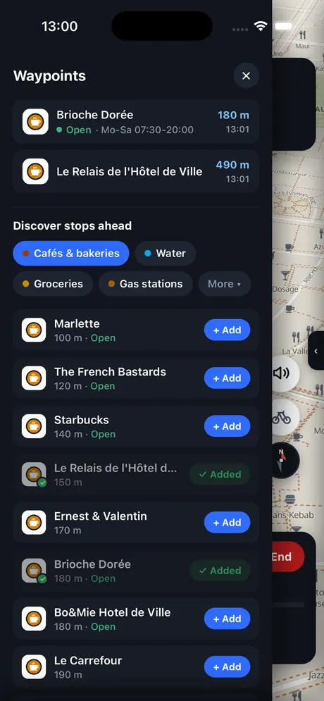 VeloPin iPhone app - Trouvez des arrêts en route